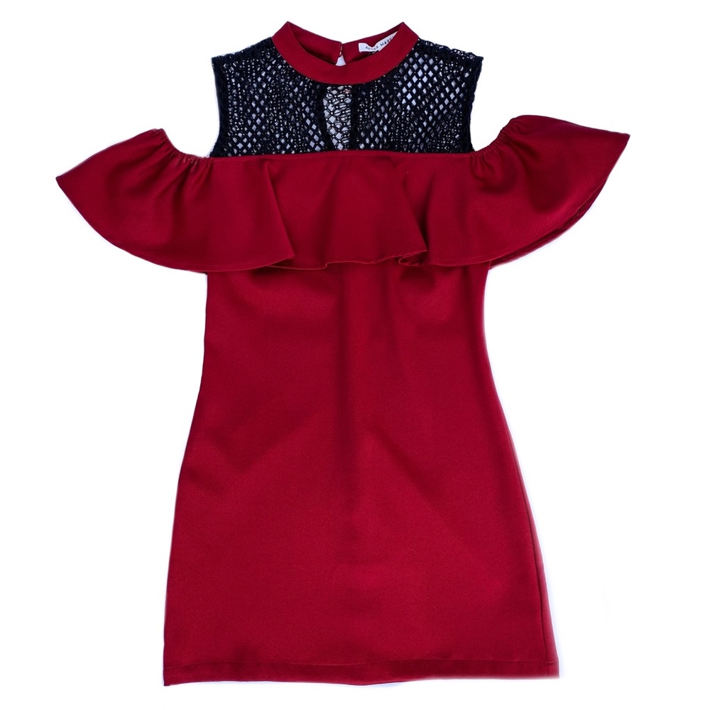 Red Cold Shoulder Cocktail Dress Size Small